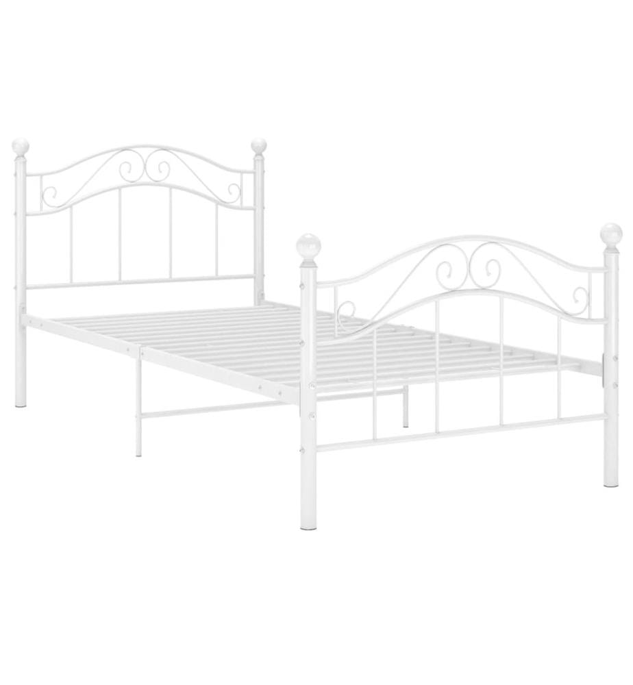 Bett Weiss Metall 100x200 cm