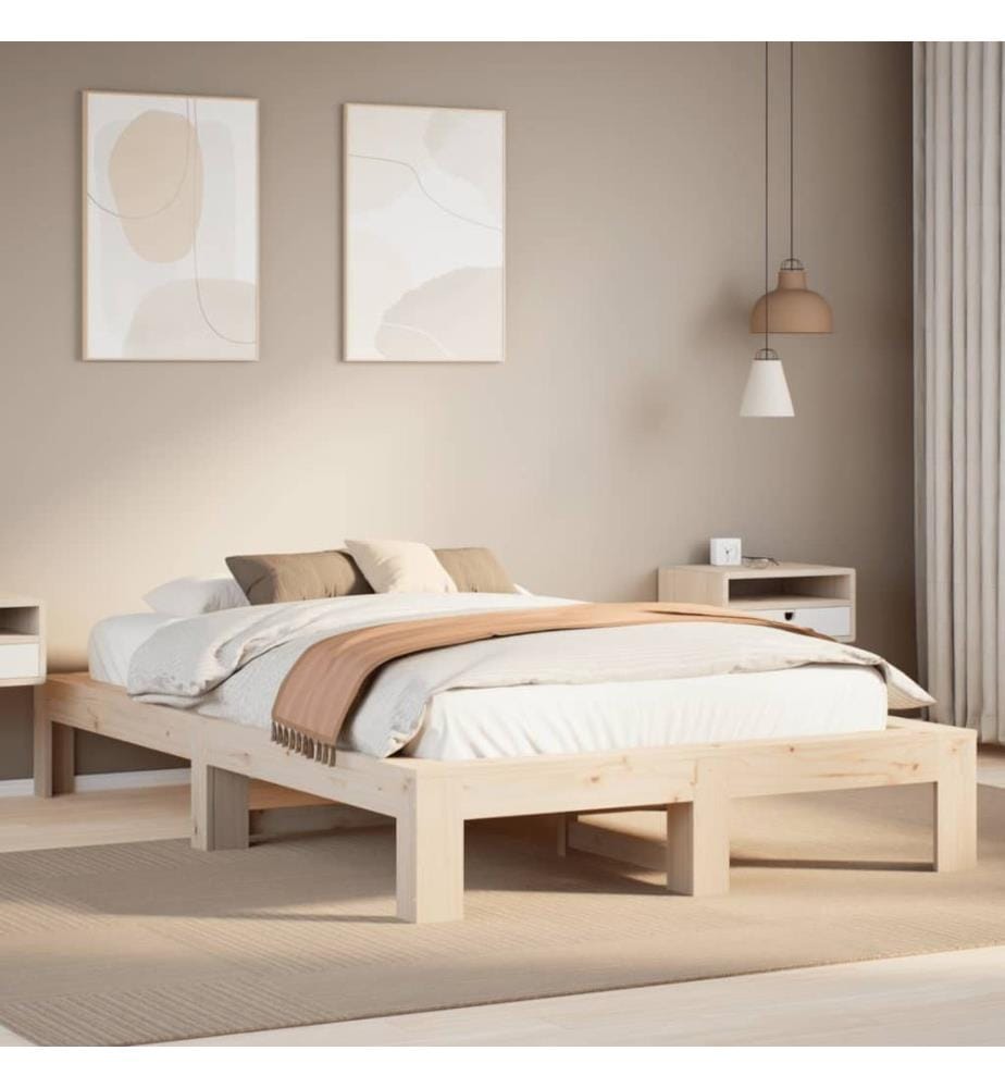 Cadre de lit sans matelas 120x200 cm bois de pin massif