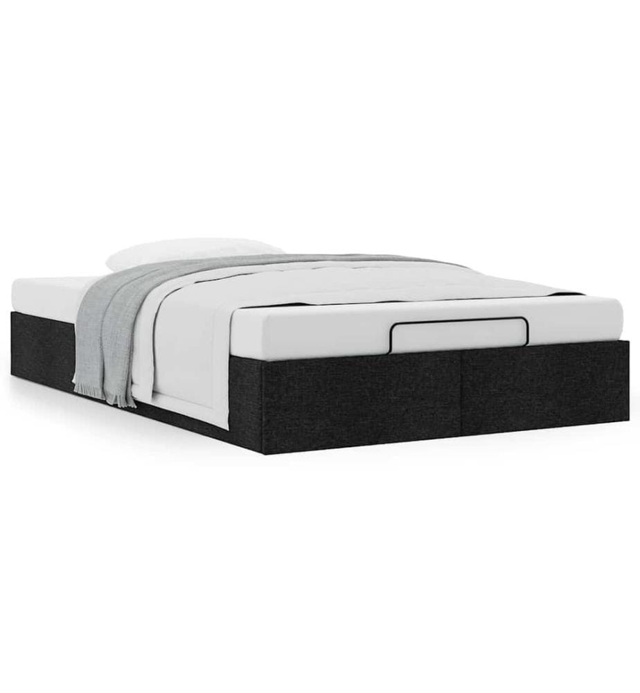 Ottoman-Bett ohne Matratze Schwarz 120x200 cm Stoff
