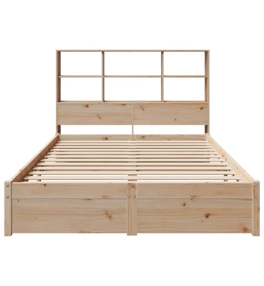 Lit bibliothèque sans matelas 120x200 cm bois de pin massif