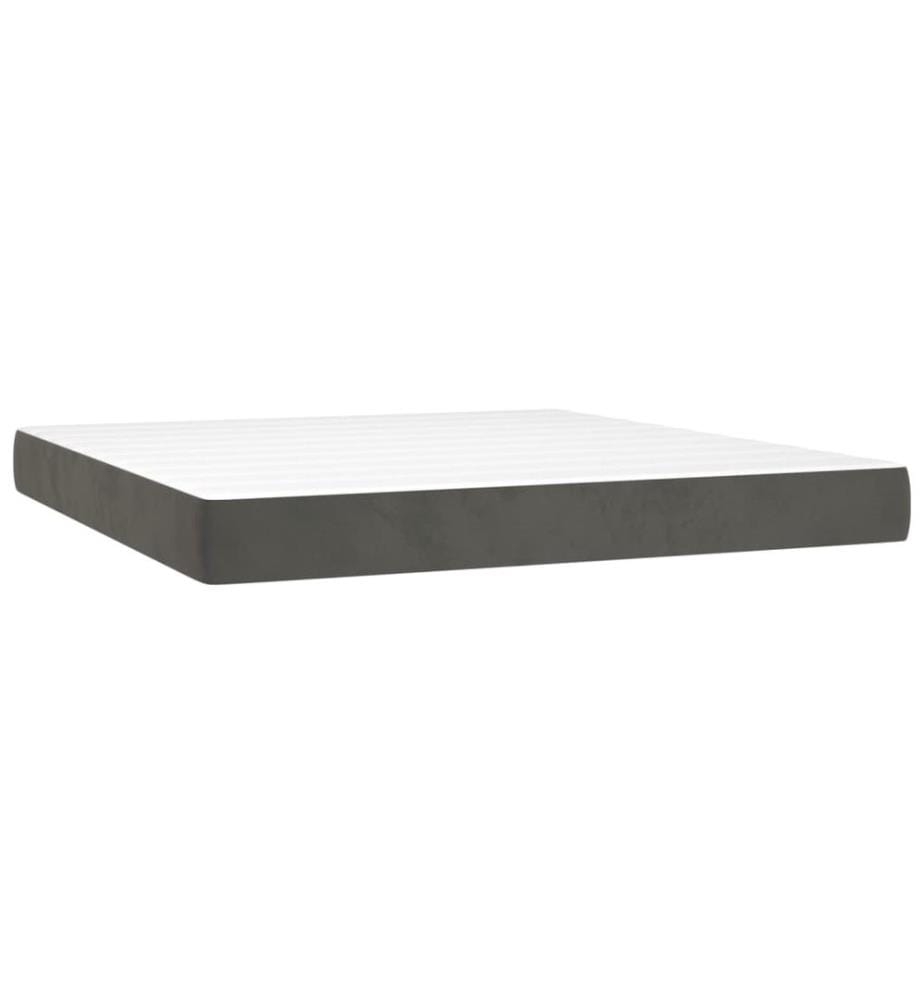 Taschenfederkernmatratze Mittel Dunkelgrau 180x200x20 cm Samt