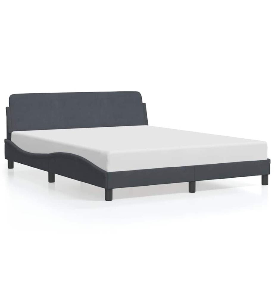 Bettgestell "Dover" Dunkelgrau 160x200 cm Samt