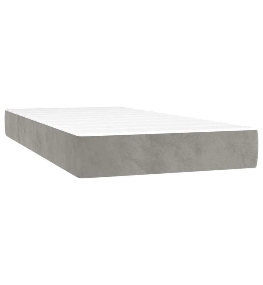 Taschenfederkernmatratze Mittel Hellgrau 120x190x20 cm Stoff