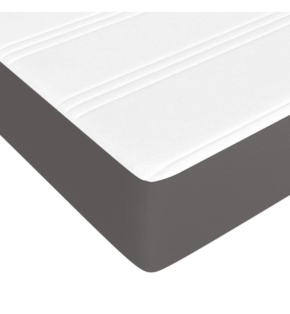 Taschenfederkernmatratze für Kinder Mittel Grau 80x160 cm Kunstleder