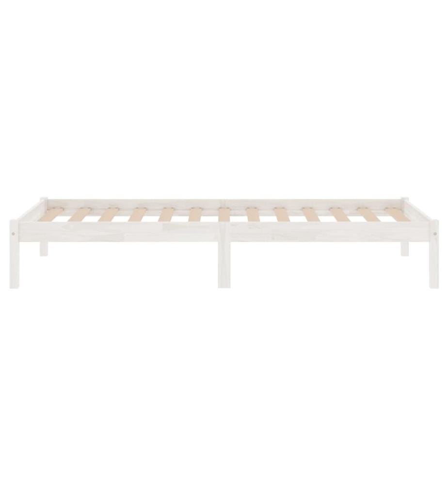 Cadre de lit sans matelas blanc bois massif 90x200 cm
