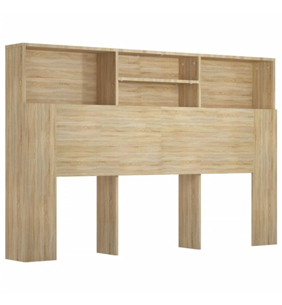 Bett-Kopfteil mit Ablagen Sonoma-Eiche 160x19x103,5 cm