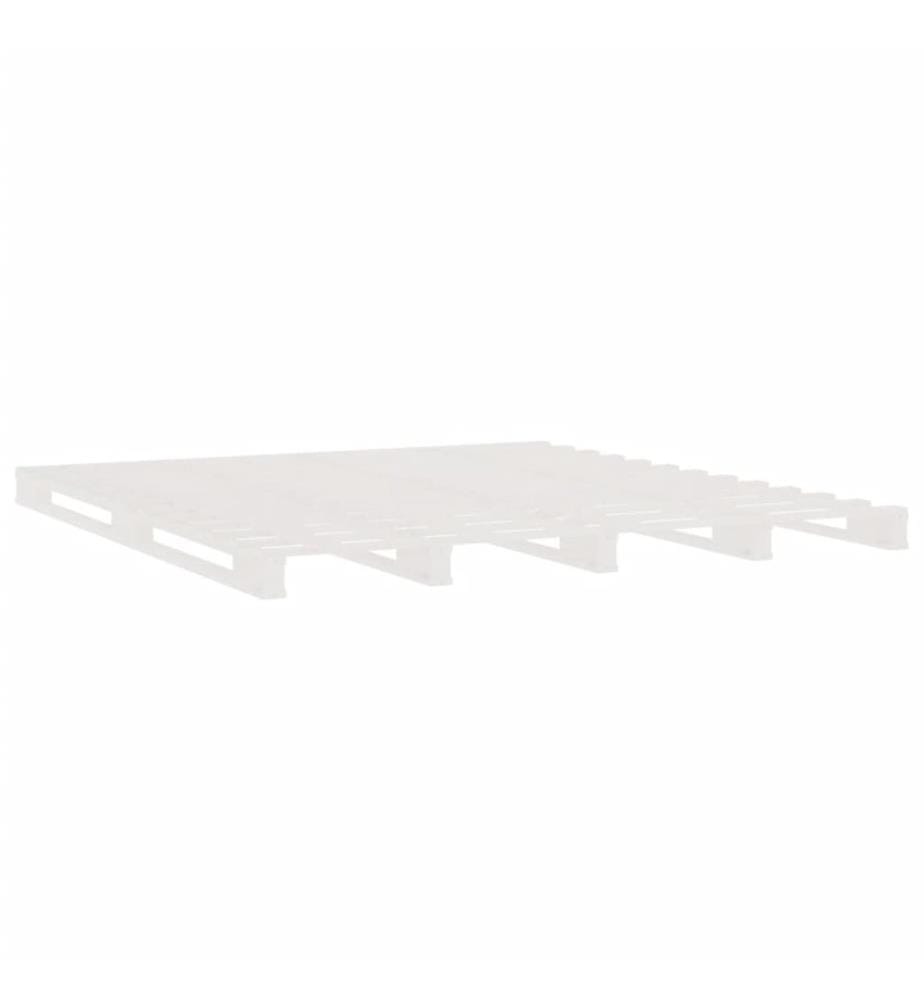 Lit de palette blanc 160x200 cm bois de pin massif