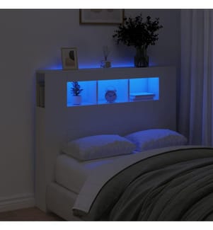 LED-Kopfteil Weiss 120x18,5x103,5 cm Holzwerkstoff