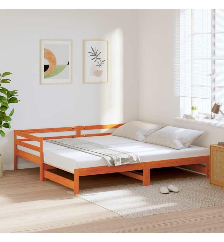 Lit de jour et lit gigogne sans matelas 90x200 cm bois massif
