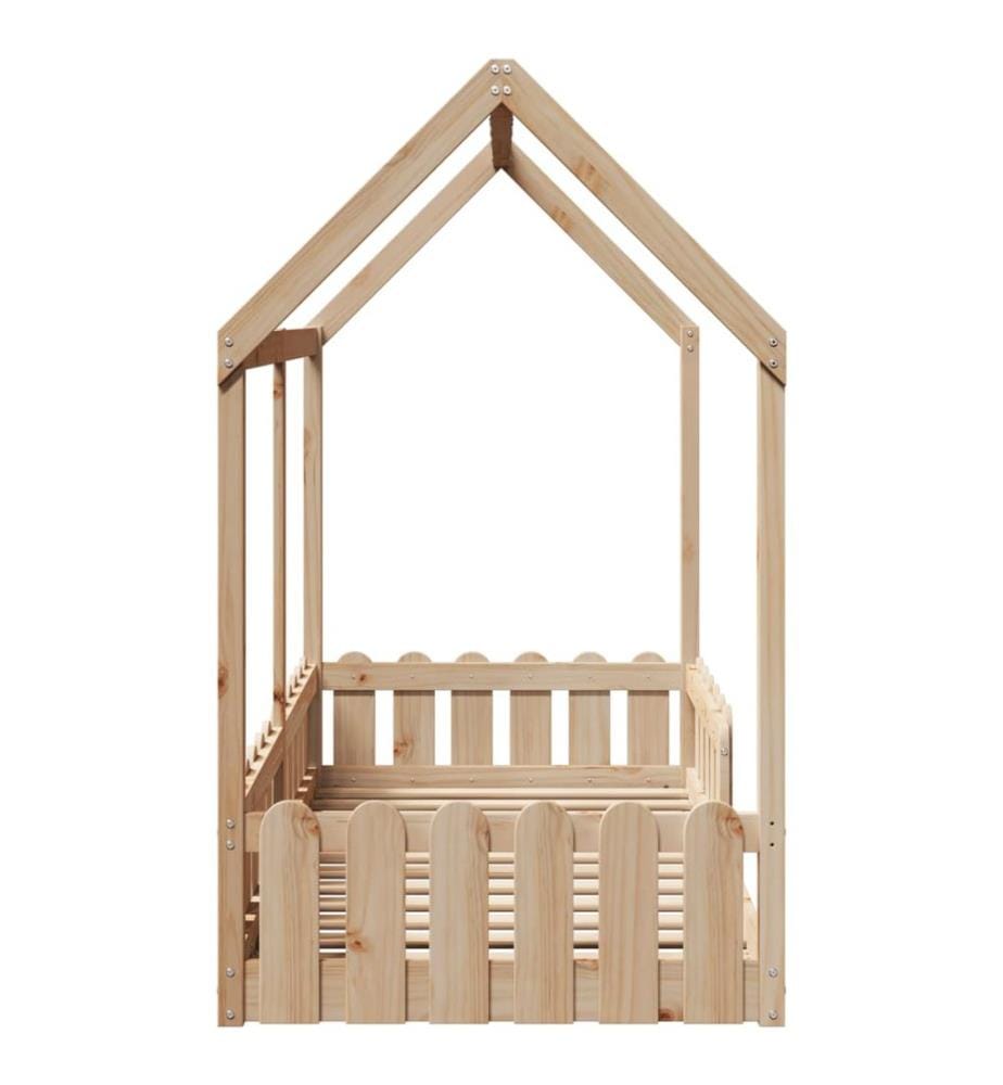 Cadre de lit d'enfants forme de maison sans matelas pin massif