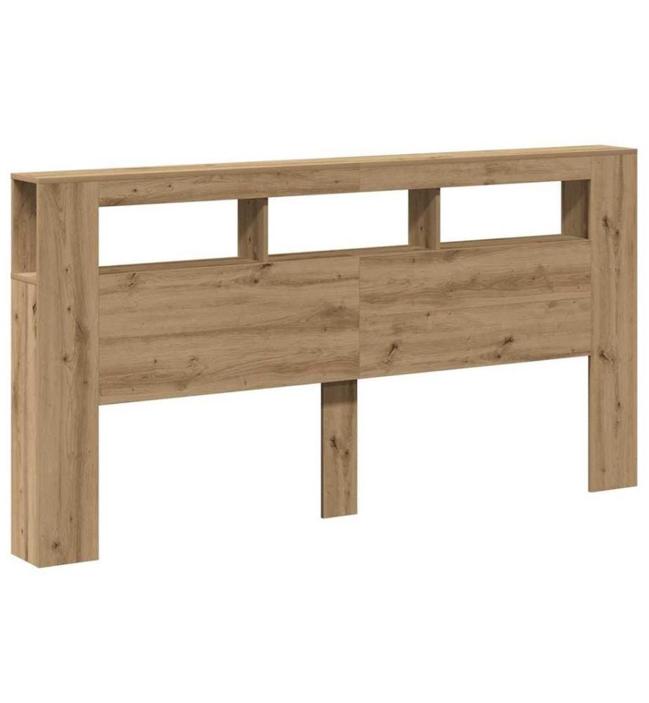 LED-Kopfteil Artisan-Eiche 200x18,5x103,5 cm Holzwerkstoff
