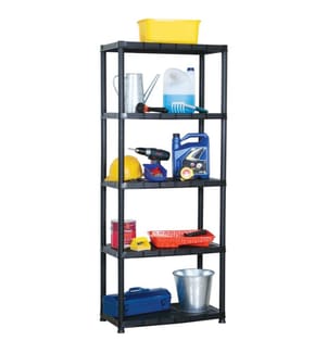 Lagerregal 5-Tier Schwarz 71x38x170 cm Kunststoff