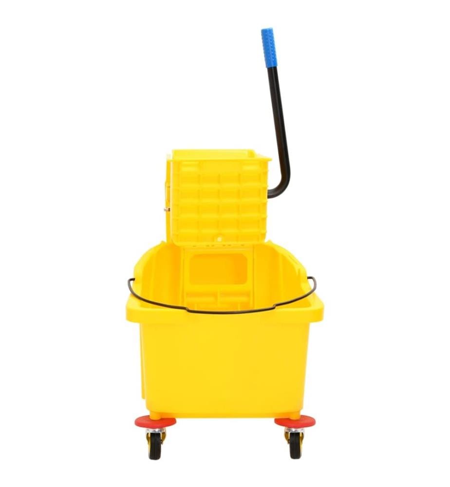 Mopp-Eimer mit Presse und Rollen Gelb 36 L Polypropylen