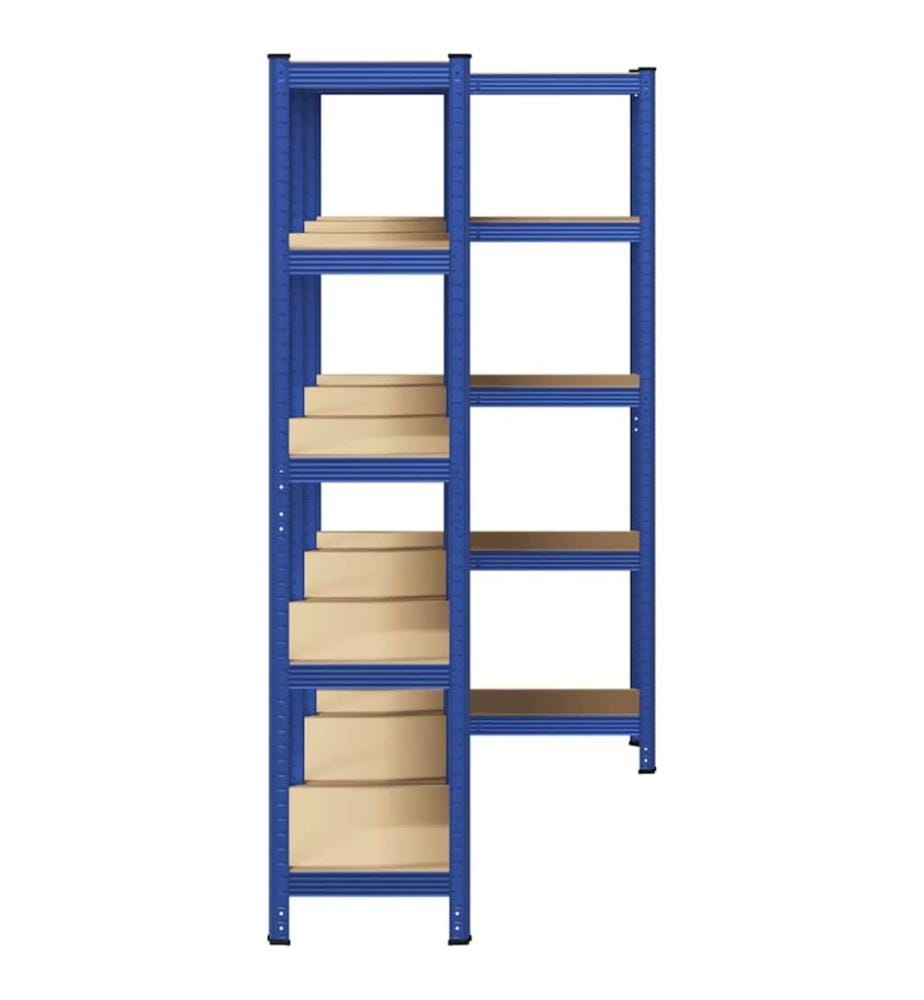 Étagères de rangement à 5 niveaux 3 pcs Bleu