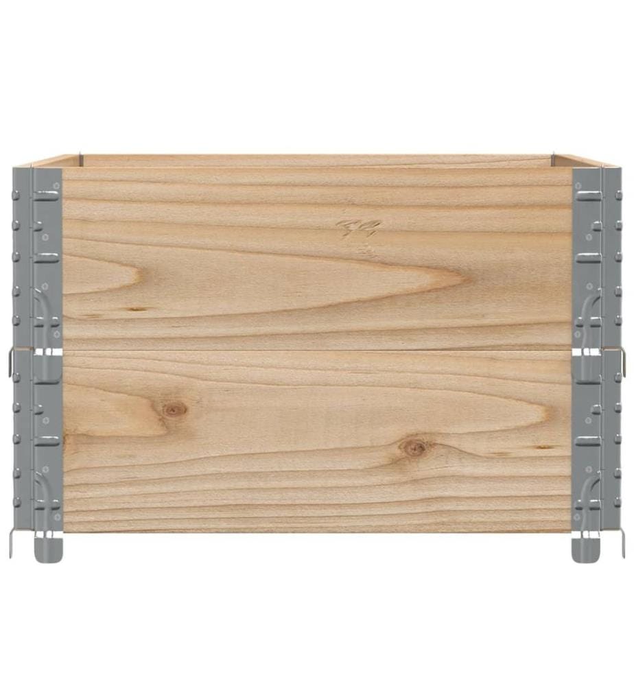 Colliers de palette 2 pcs 80x60 cm bois de pin solide