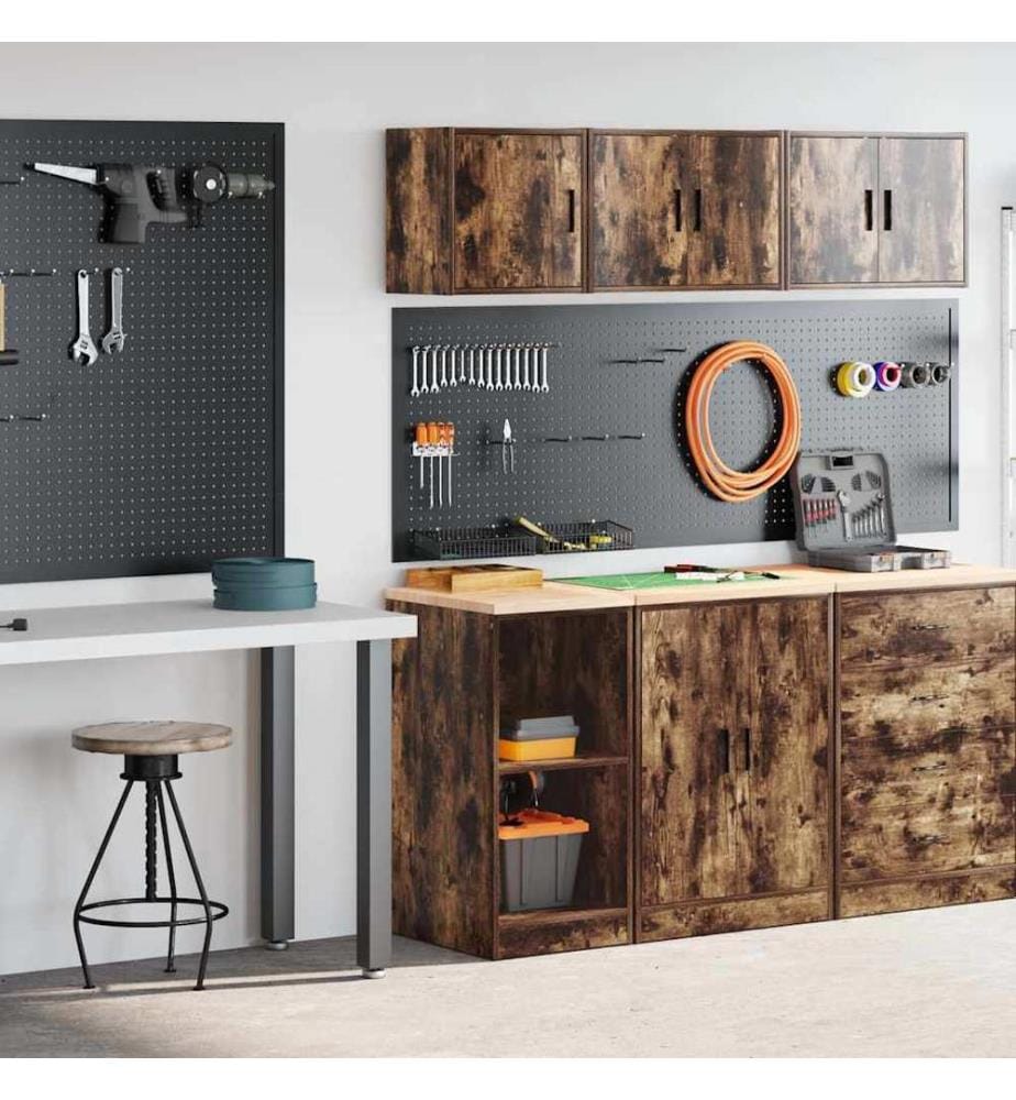 Garagenschränke 2 Stk. Räuchereiche Holzwerkstoff