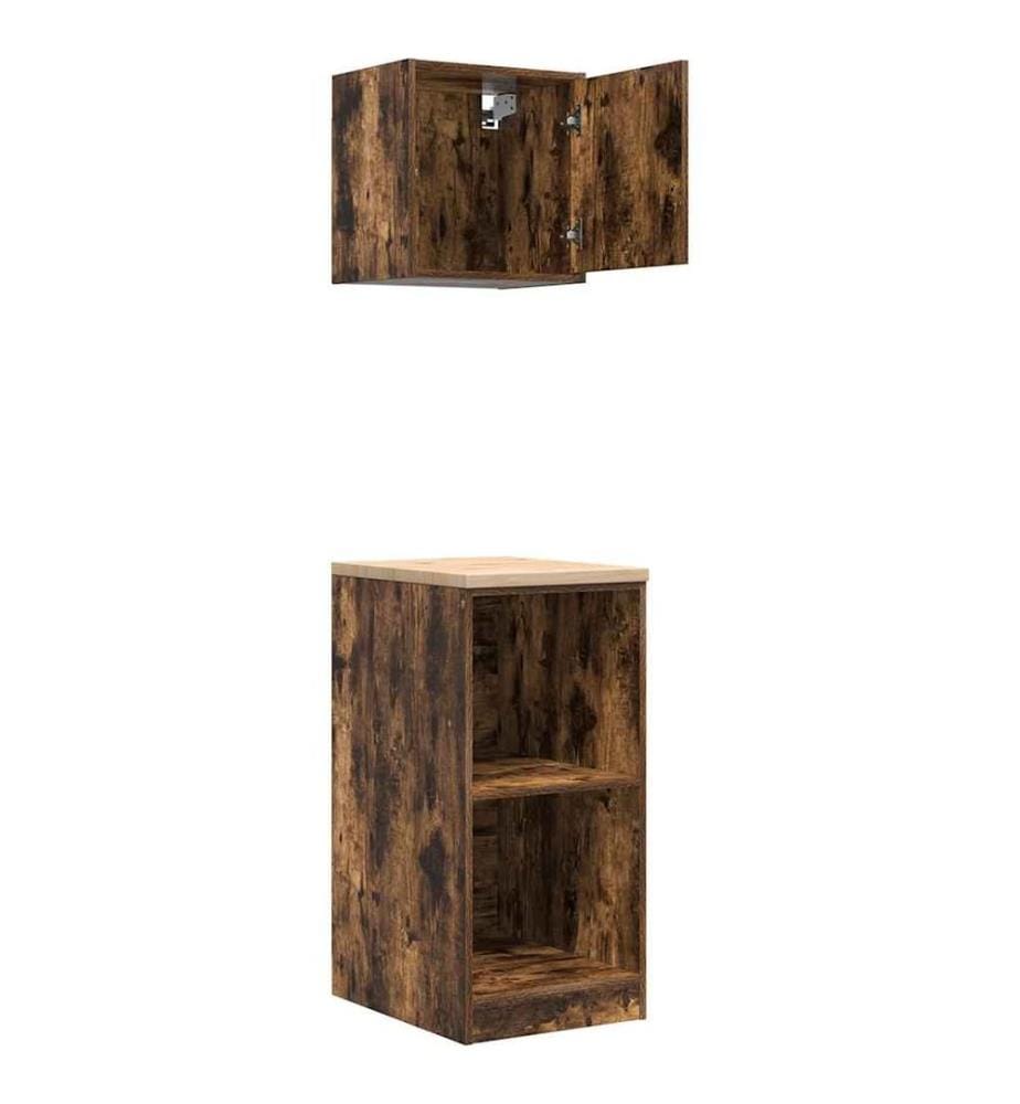 Garagenschränke 2 Stk. Räuchereiche Holzwerkstoff