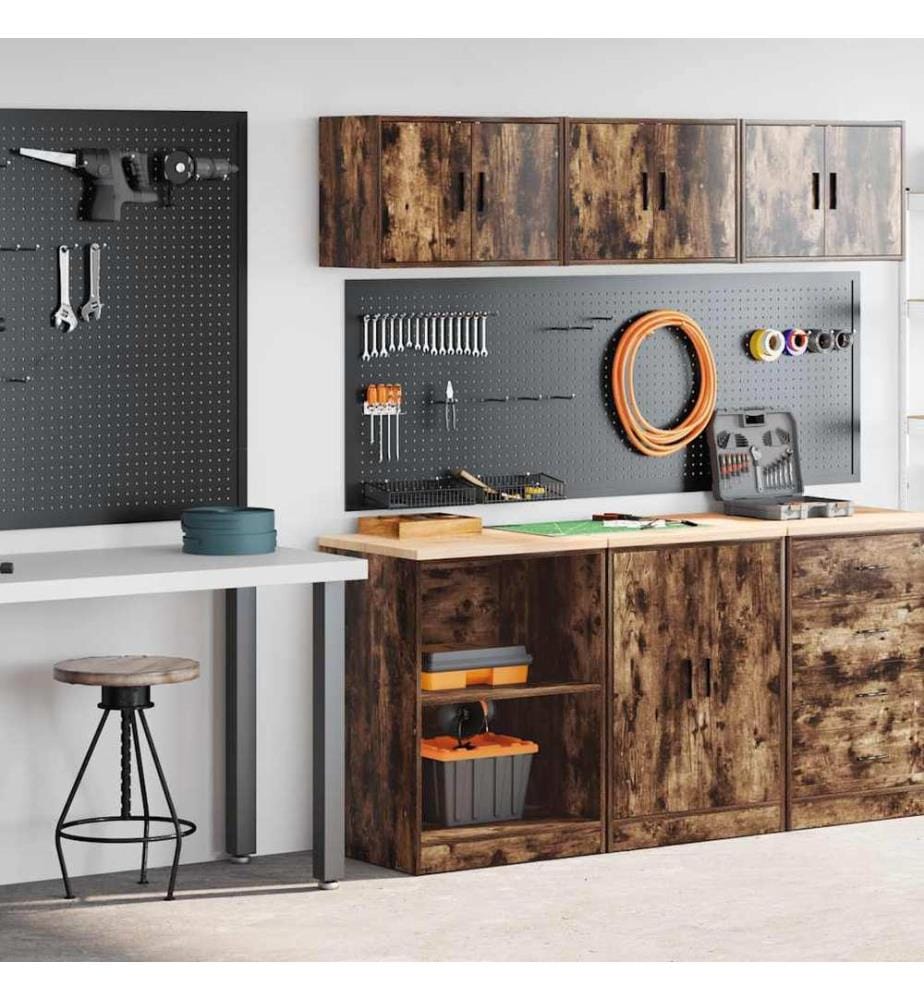 Garagenschränke 2 Stk. Räuchereiche Holzwerkstoff