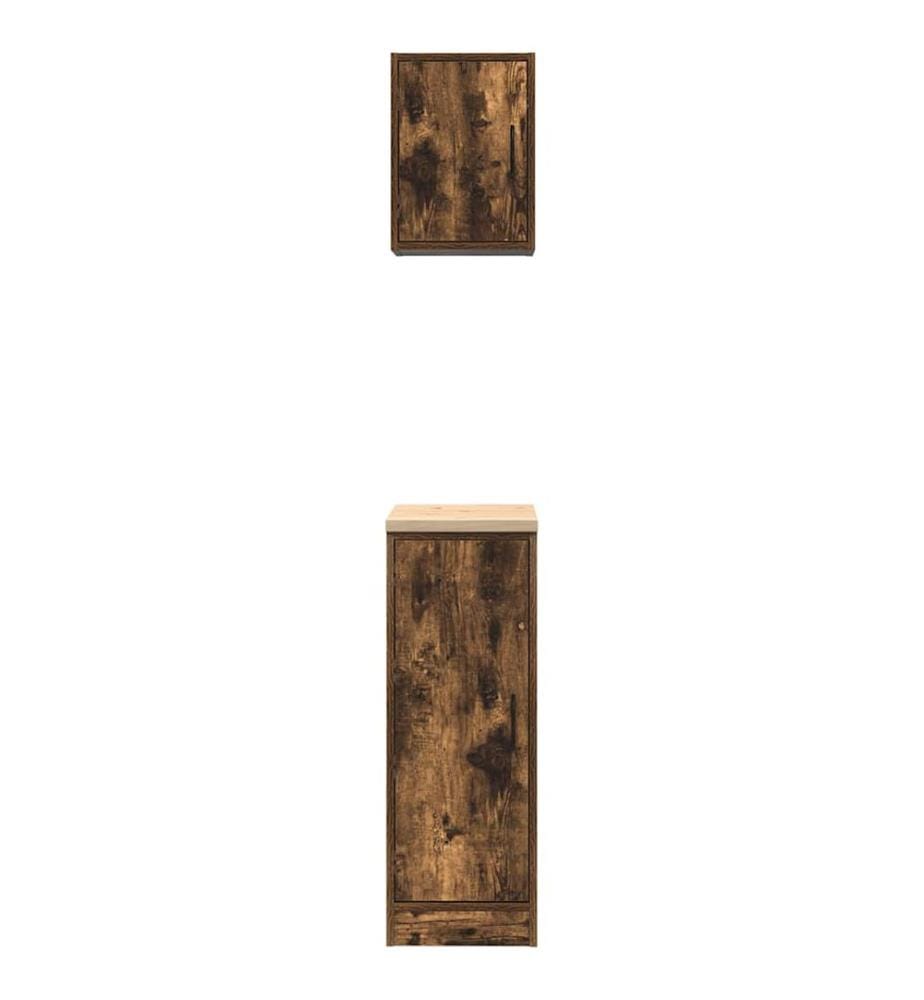 Garagenschränke 2 Stk. Räuchereiche Holzwerkstoff