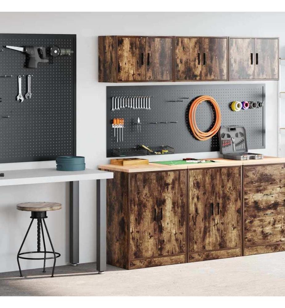 Garagenschränke 2 Stk. Räuchereiche Holzwerkstoff