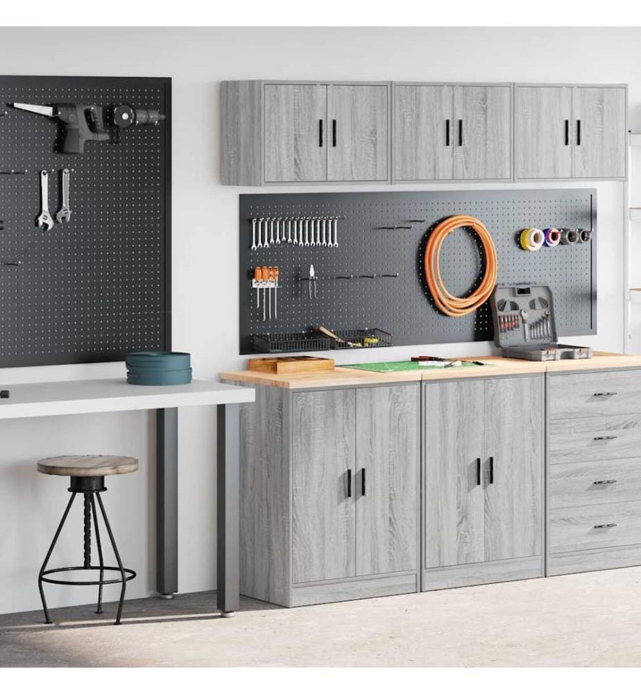 Garagenschränke 2 Stk. Grau Sonoma Holzwerkstoff