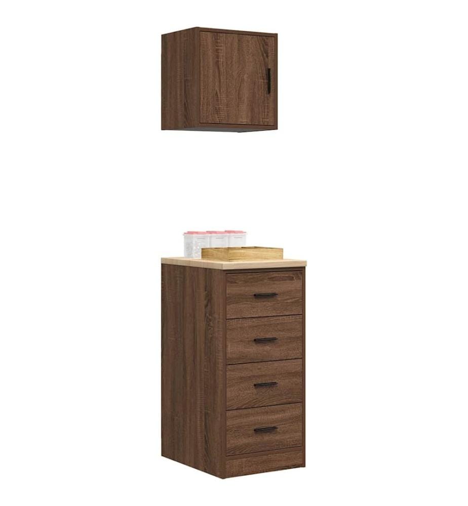 Garagenschränke 2 Stk. Braun Eichen-Optik Holzwerkstoff