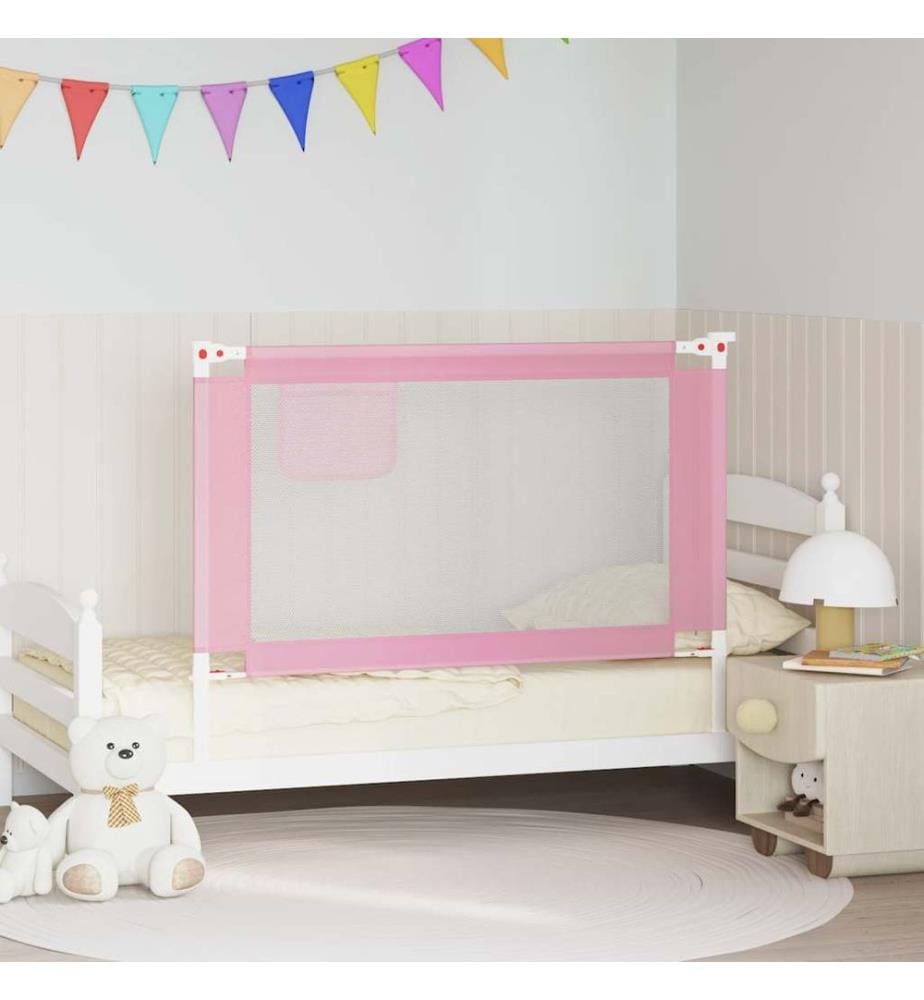 Kleinkind-Bettschutzgitter Rosa 120x25 cm Stoff