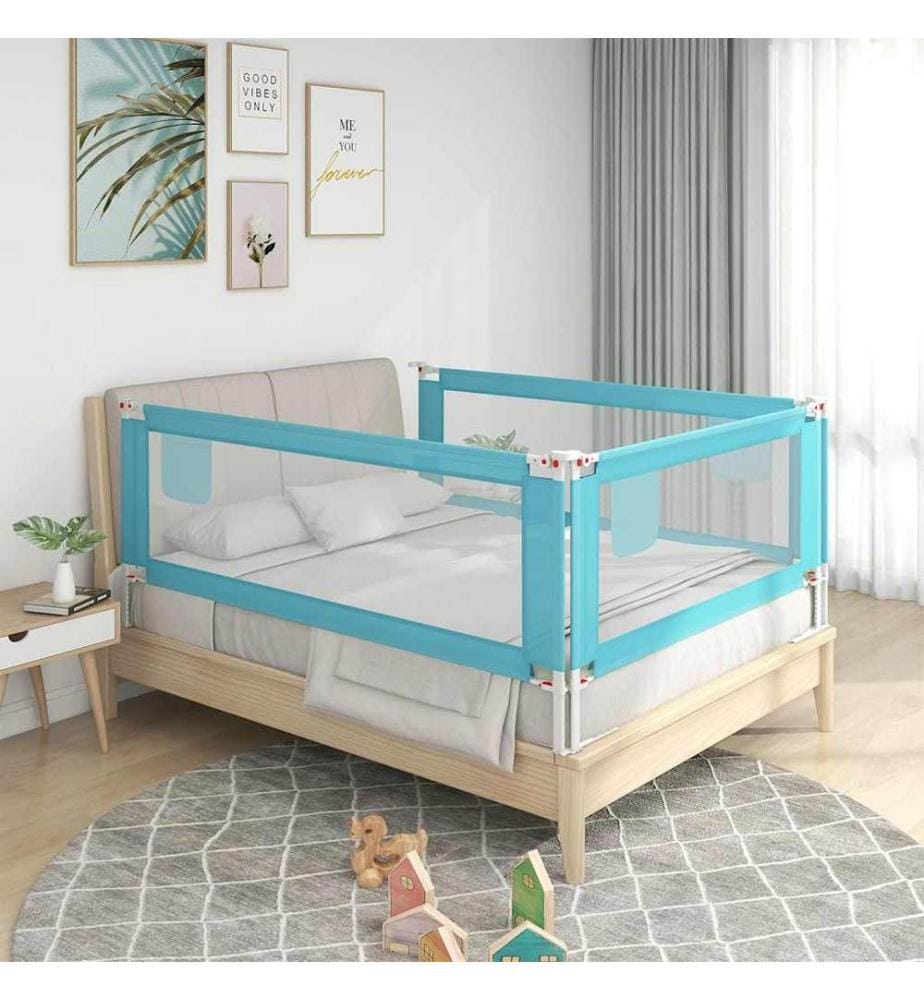 Kleinkind-Bettschutzgitter Blau 120x25 cm Stoff