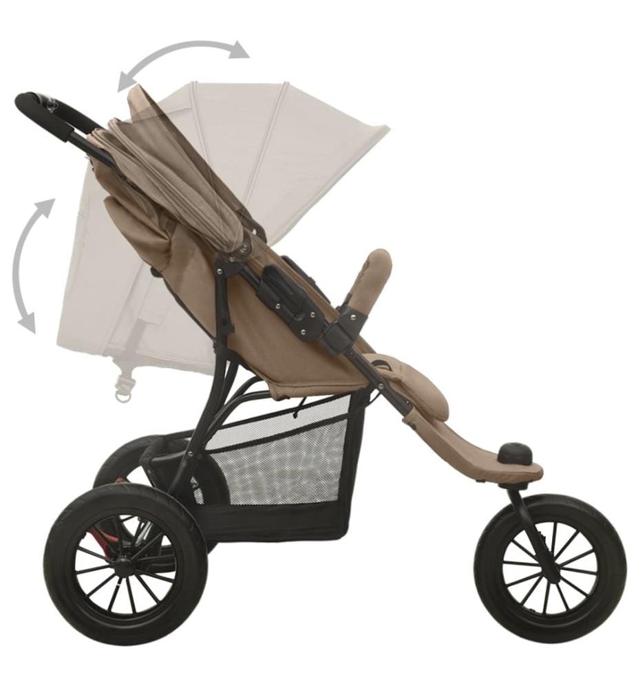 Kinderwagen Taupe Stahl