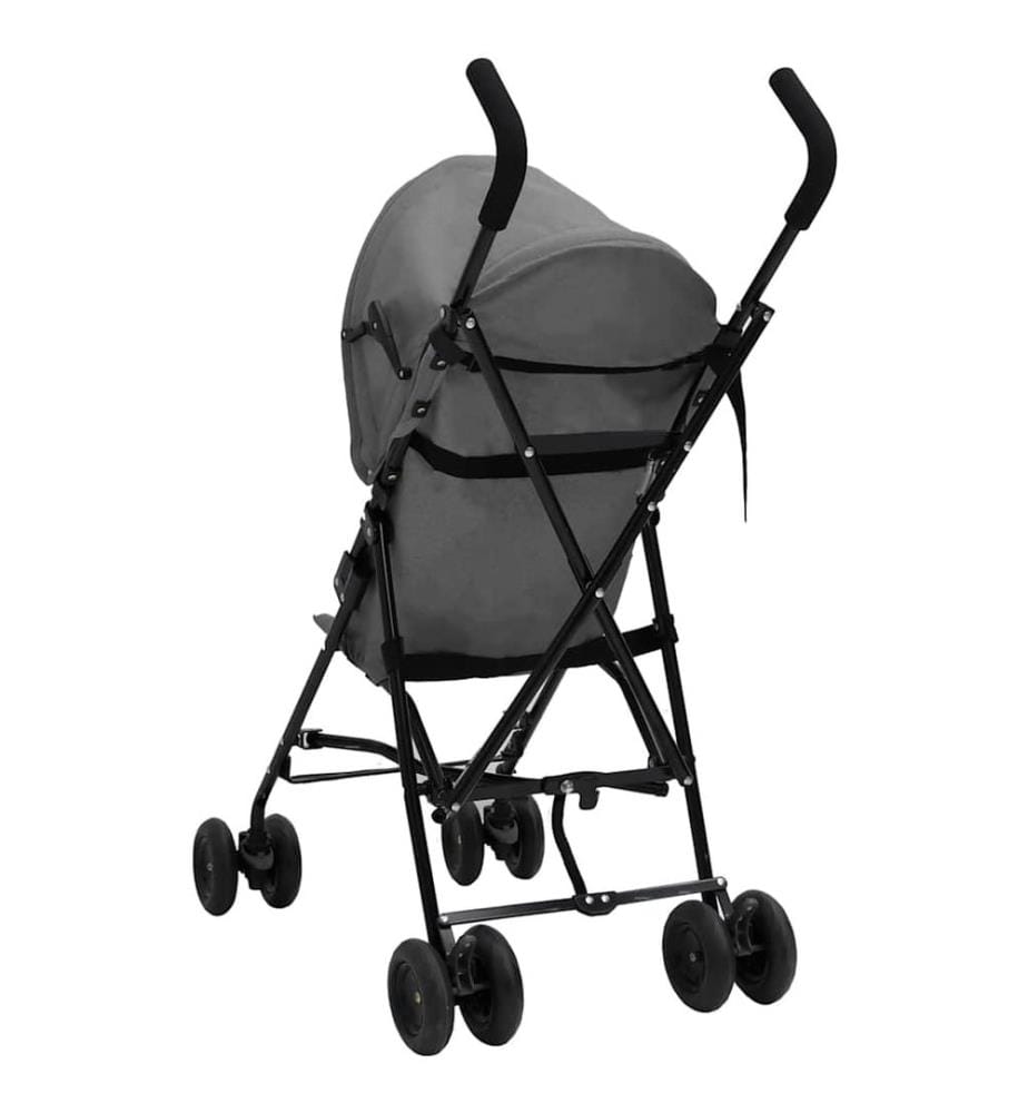 Kinderwagen Hellgrau und Schwarz Stahl