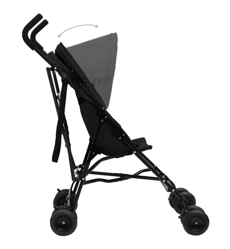 Kinderwagen Anthrazit und Schwarz Stahl
