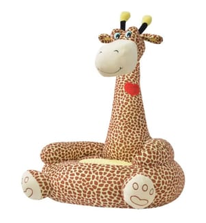 Plüsch-Kindersessel Giraffe Braun