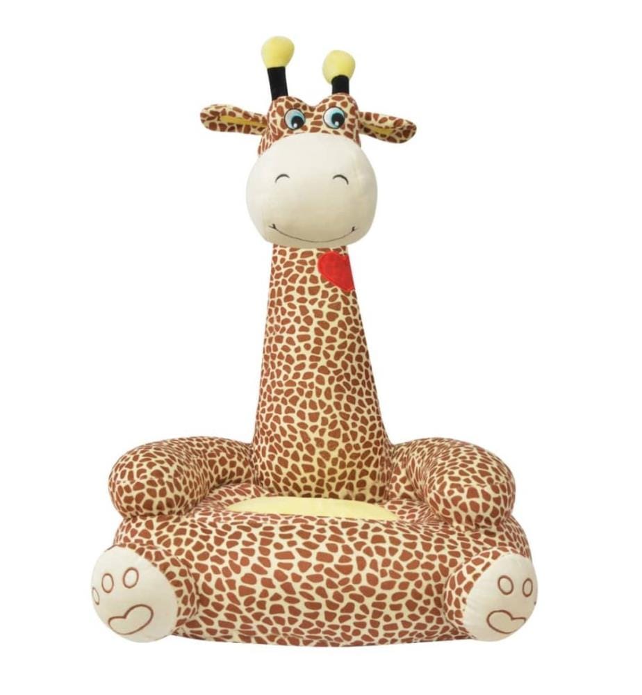 Plüsch-Kindersessel Giraffe Braun