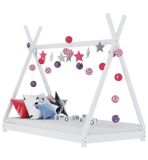 Kinder-Bettgestell Weiss Massivholz Kiefer 80 x 160 cm