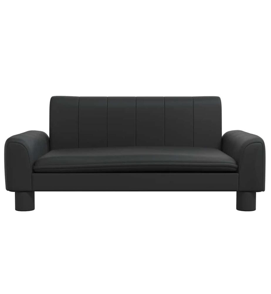 Kindersofa Schwarz 70x45x30 cm Kunstleder