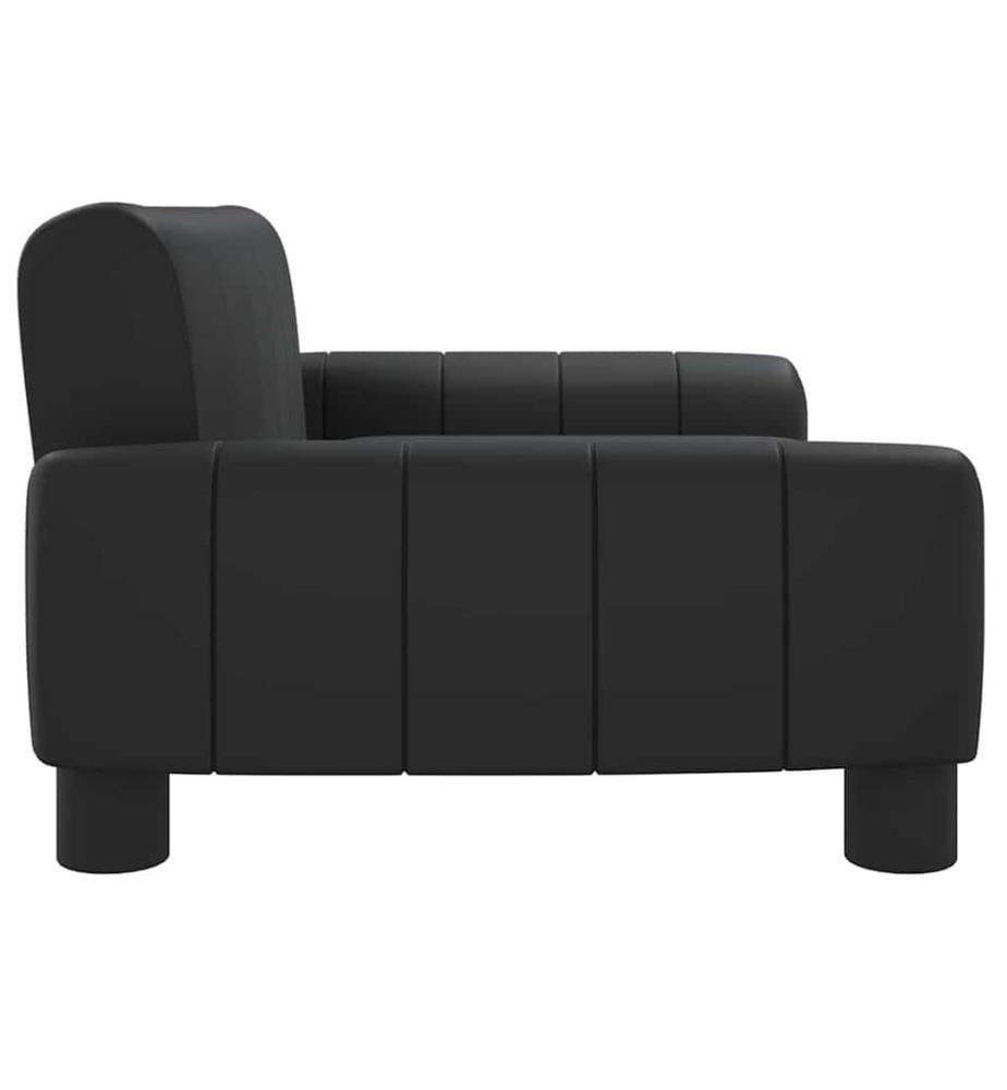 Kindersofa Schwarz 70x45x30 cm Kunstleder