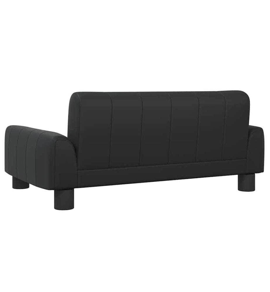 Kindersofa Schwarz 70x45x30 cm Kunstleder