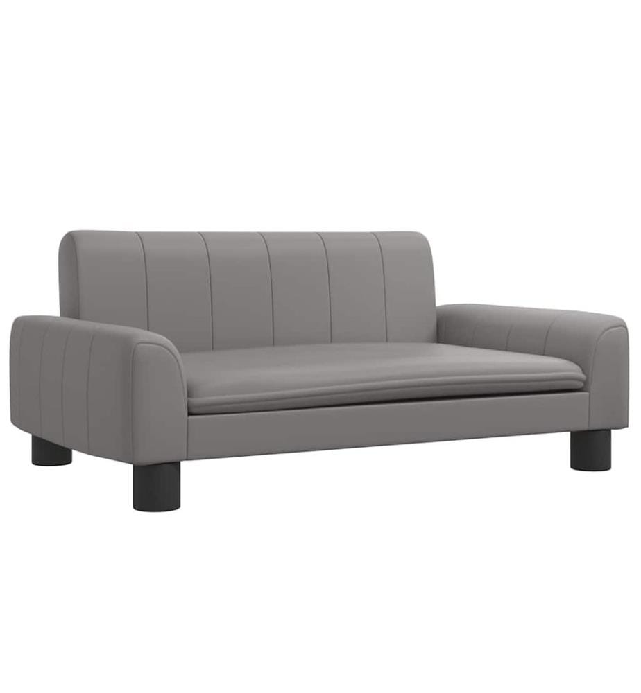 Kindersofa Grau 70x45x30 cm Kunstleder