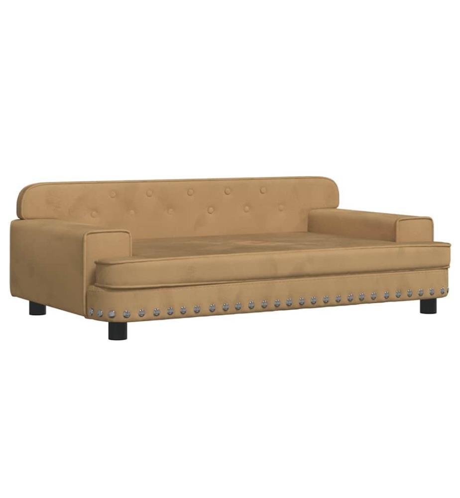 Kindersofa Braun 90x53x30 cm Samt