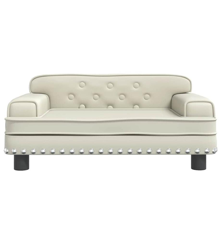 Kindersofa Creme 70x45x30 cm Kunstleder