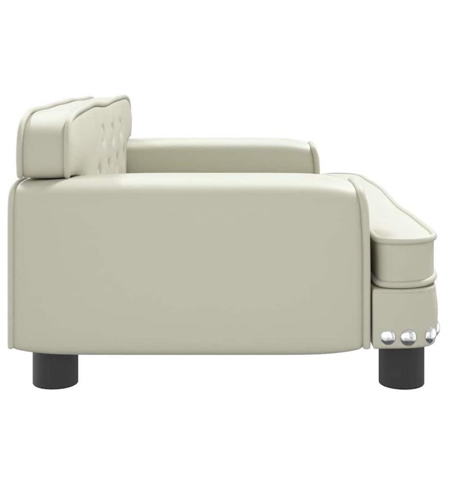 Kindersofa Creme 70x45x30 cm Kunstleder