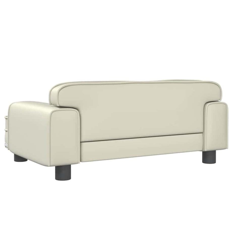 Kindersofa Creme 70x45x30 cm Kunstleder