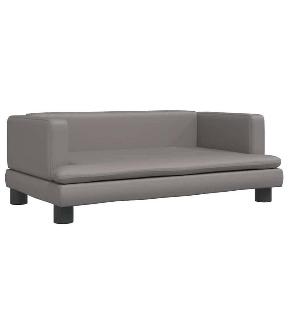 Kindersofa Grau 80x45x30 cm Kunstleder