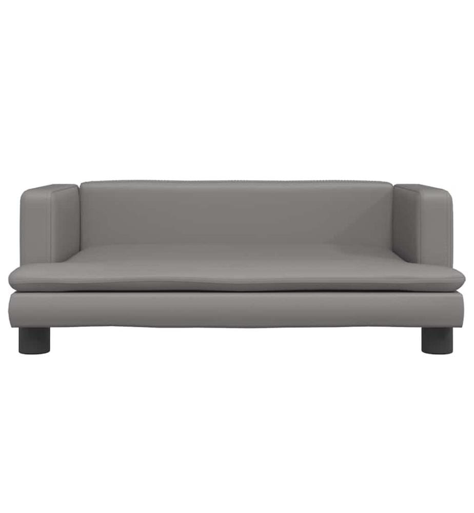 Kindersofa Grau 80x45x30 cm Kunstleder