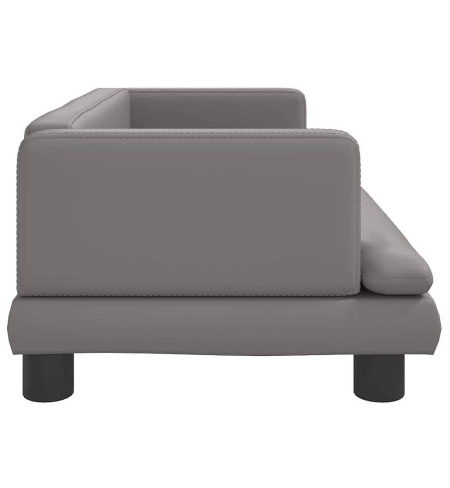 Kindersofa Grau 80x45x30 cm Kunstleder