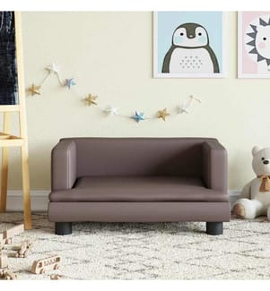 Kindersofa Braun 60x40x30 cm Kunstleder