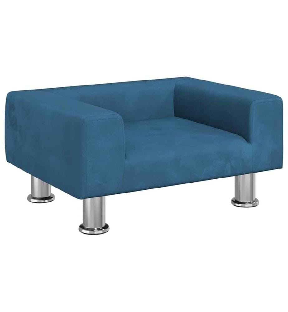 Kindersofa Blau 50x40x26,5 cm Samt