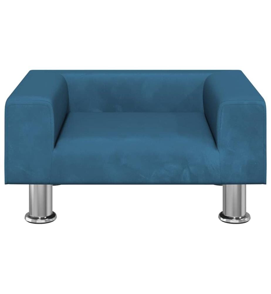 Kindersofa Blau 50x40x26,5 cm Samt