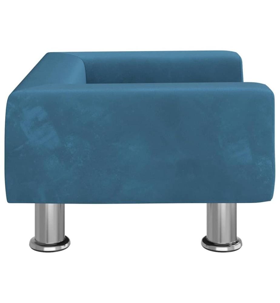 Kindersofa Blau 50x40x26,5 cm Samt
