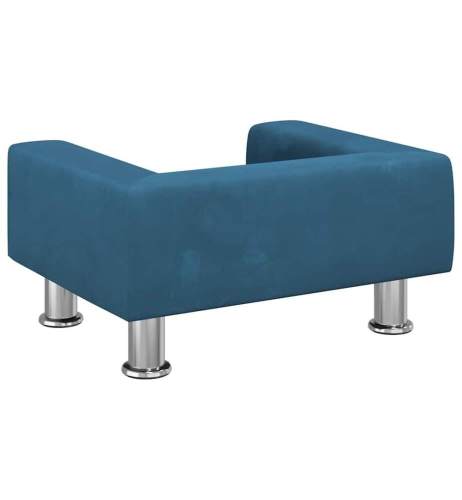 Kindersofa Blau 50x40x26,5 cm Samt